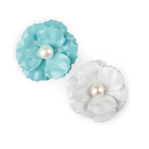 FIORE METALLO BIANCO-CIELO 4X1